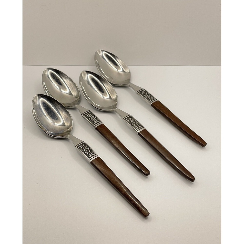 Set Of 4 Ekco Eterna‎ LA JOYA Stainless Steel Japan Flatware Dessert Spoons
